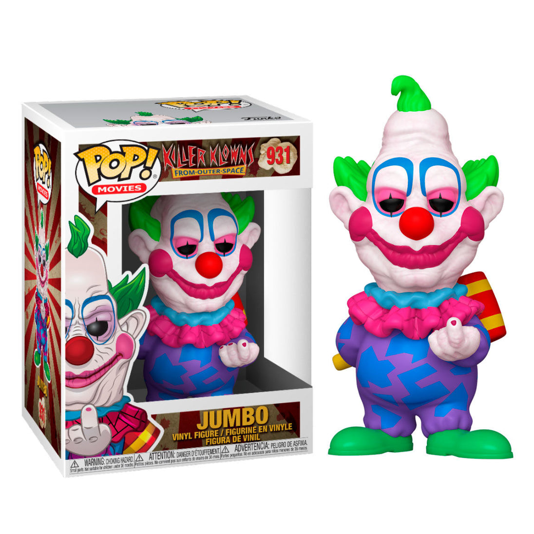 Figurine Funko POP Jumbo Killer Klowns From Outer Space 9cm en vinyle dans sa boîte vitrine transparente