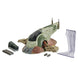 Réplique détaillée du vaisseau Slave 1 de Boba Fett de la collection Star Wars Vintage HASBRO, vue de face avec ses couleurs emblématiques