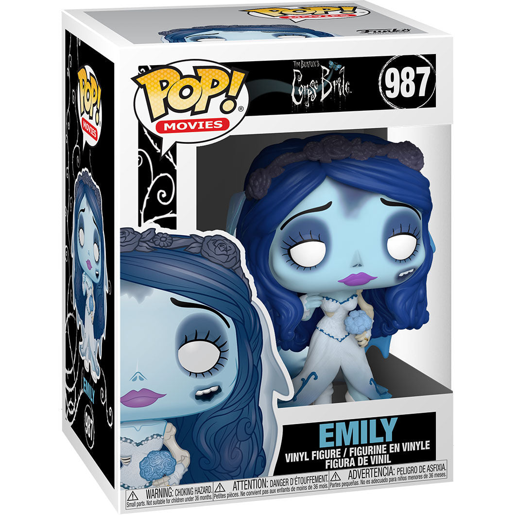 Gros plan sur la figurine Bride Emily Funko POP montrant les couleurs et textures du vinyle 9 cm