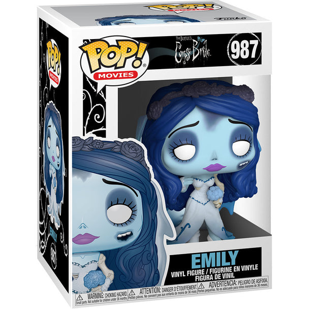 Gros plan sur la figurine Bride Emily Funko POP montrant les couleurs et textures du vinyle 9 cm