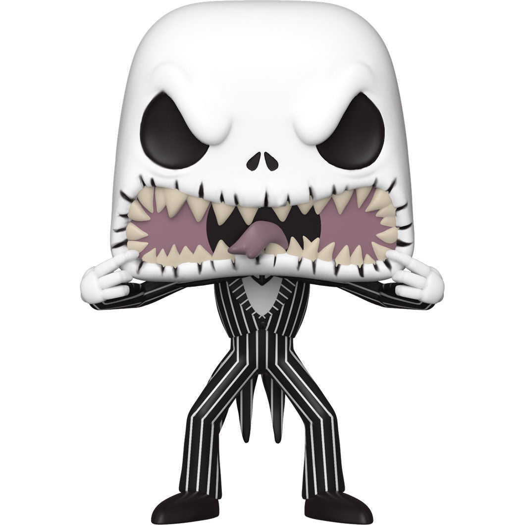 Détail du visage effrayant de Jack Skellington sur la figurine Funko POP en vinyle de 9 cm