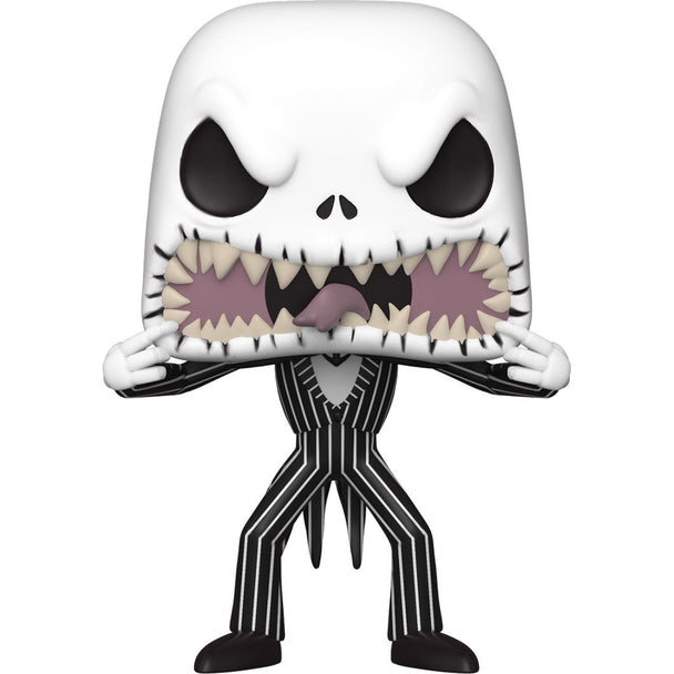 Détail du visage effrayant de Jack Skellington sur la figurine Funko POP en vinyle de 9 cm