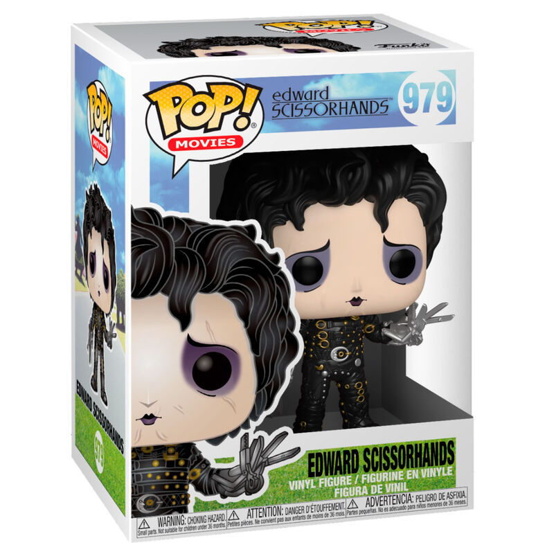 Zoom sur les détails de la tête et des mains cisailles de la figurine Edward aux Mains d'Argent Funko POP