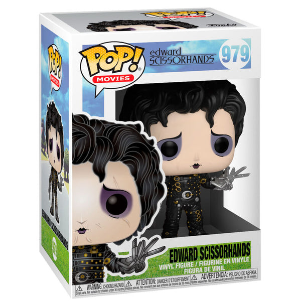 Zoom sur les détails de la tête et des mains cisailles de la figurine Edward aux Mains d'Argent Funko POP