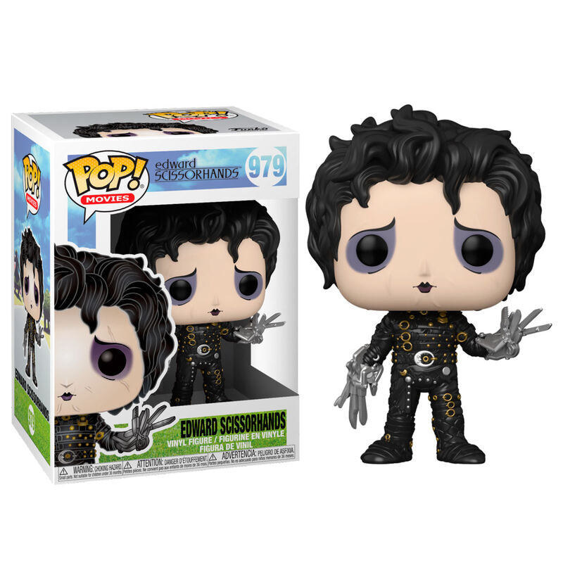 Vue latérale de la figurine Funko POP Edward aux Mains d'Argent montrant sa posture et sa boîte d'exposition