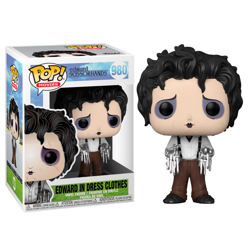Boîte vitrine de la figurine Funko POP Edward aux mains d'argent avec logo Funko et design attractif