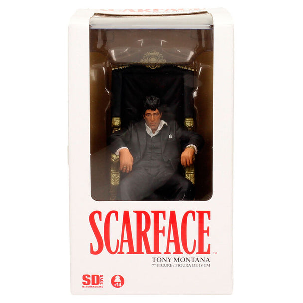 Figurine Tony Montana Scarface de 18 cm vue de face avec détails réalistes et finition soignée