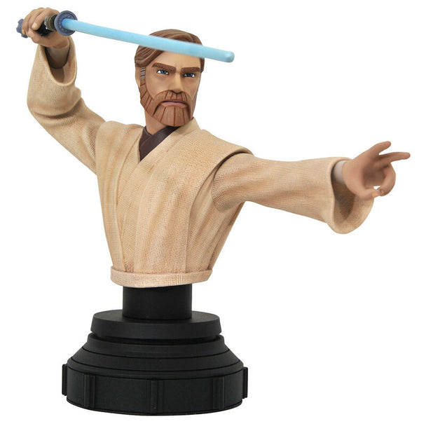 Buste Obi-Wan Kenobi Star Wars Clone Wars en résine de 15cm, édition limitée signée Diamond Select avec certificat d'authenticité.