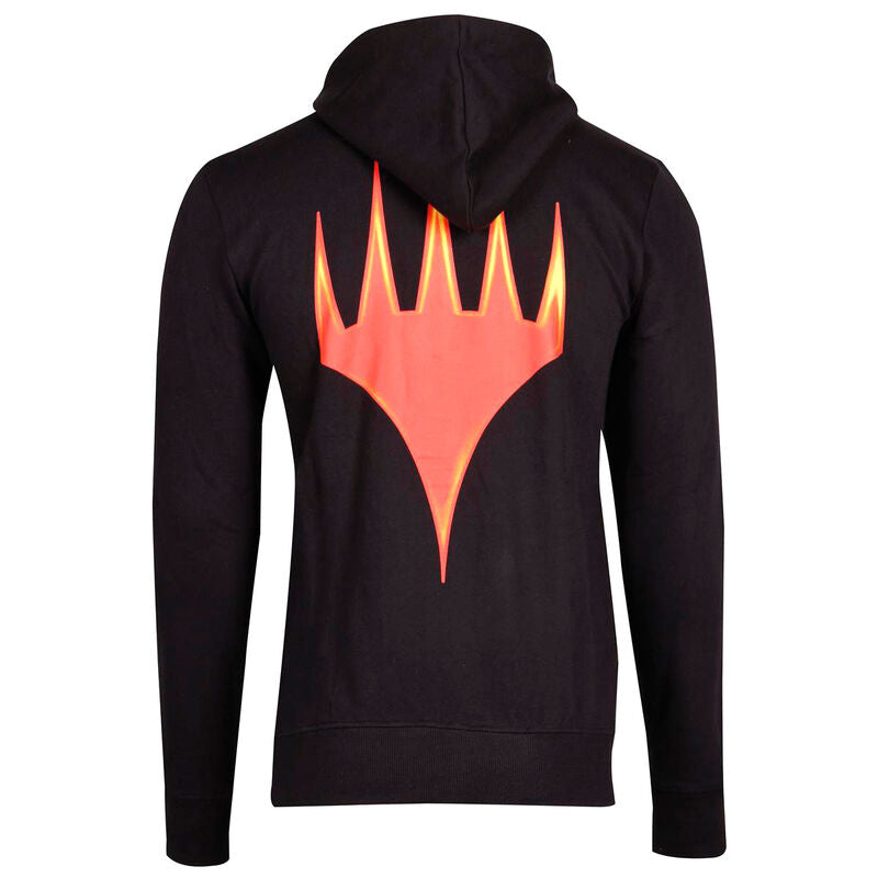Sweat à capuche Magic The Gathering Wizards de face avec logo coloré sur fond noir, marque DIFUZED