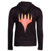 Détail du tissu et logo imprimé du sweat à capuche Magic The Gathering femme DIFUZED