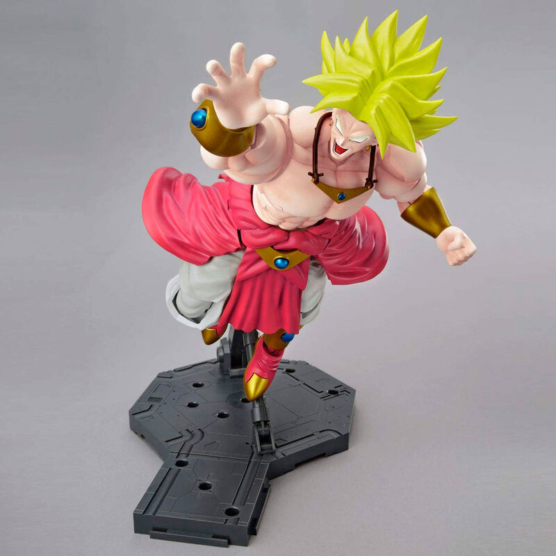 Vue latérale de la figurine articulée Broly avec effets spéciaux inclus