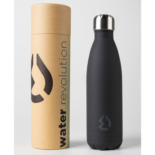 Présentation de la gourde Water Revolution Black 500ml avec ses caractéristiques techniques
