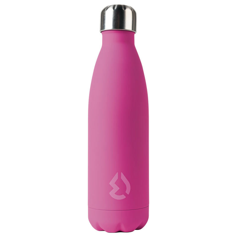Gros plan sur le bouchon étanche de la bouteille Water Revolution en acier inoxydable fuchsia