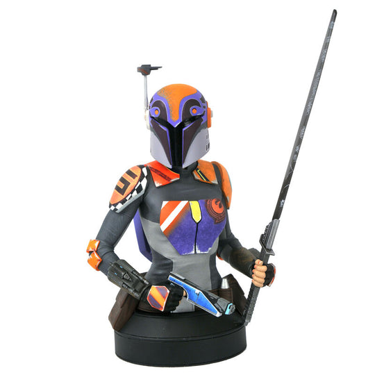 Buste de Sabine Wren en résine 15cm peint à la main, édition limitée DIAMOND SELECT avec certificat d'authenticité.