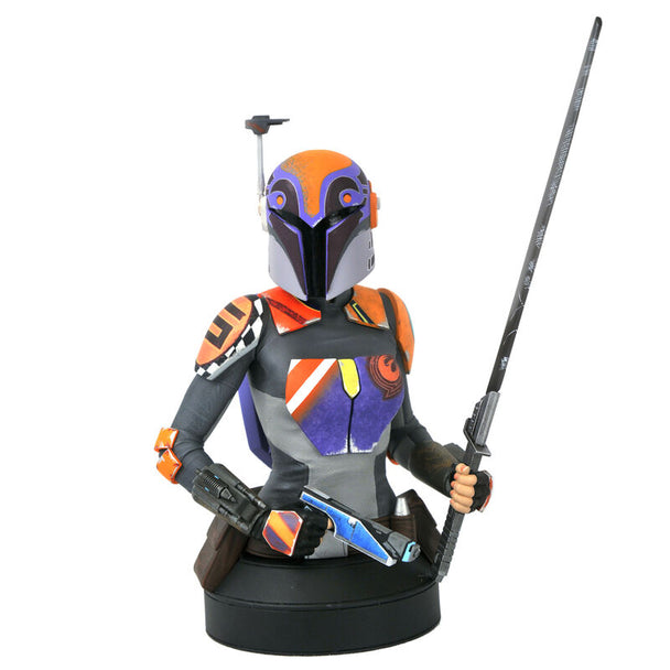 Buste de Sabine Wren en résine 15cm peint à la main, édition limitée DIAMOND SELECT avec certificat d'authenticité.