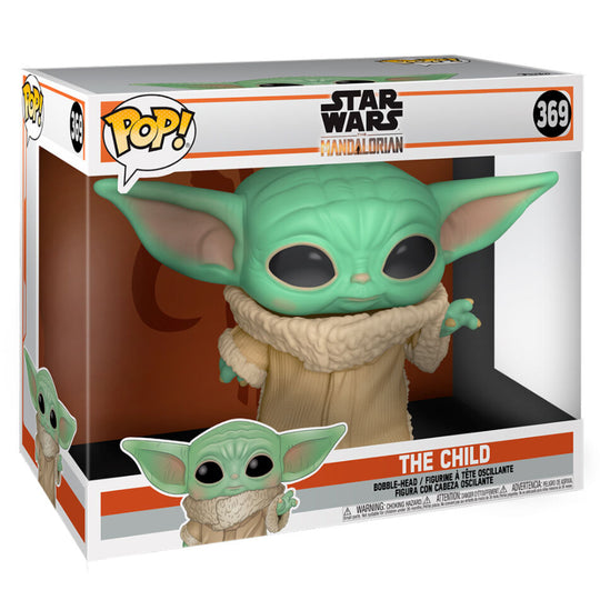 Profil latéral de la figurine POP FUNKO The Child Mandalorian détaillée et colorée