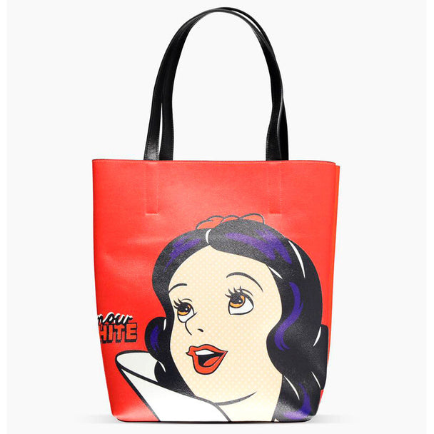 Détail du sac shopper Disney Blanche-Neige montrant les dimensions et la texture du matériau