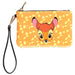 Détail de la fermeture zippée de la trousse Disney Bambi montrant la qualité du matériau et la taille compacte