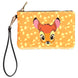 Détail de la fermeture zippée de la trousse Disney Bambi montrant la qualité du matériau et la taille compacte
