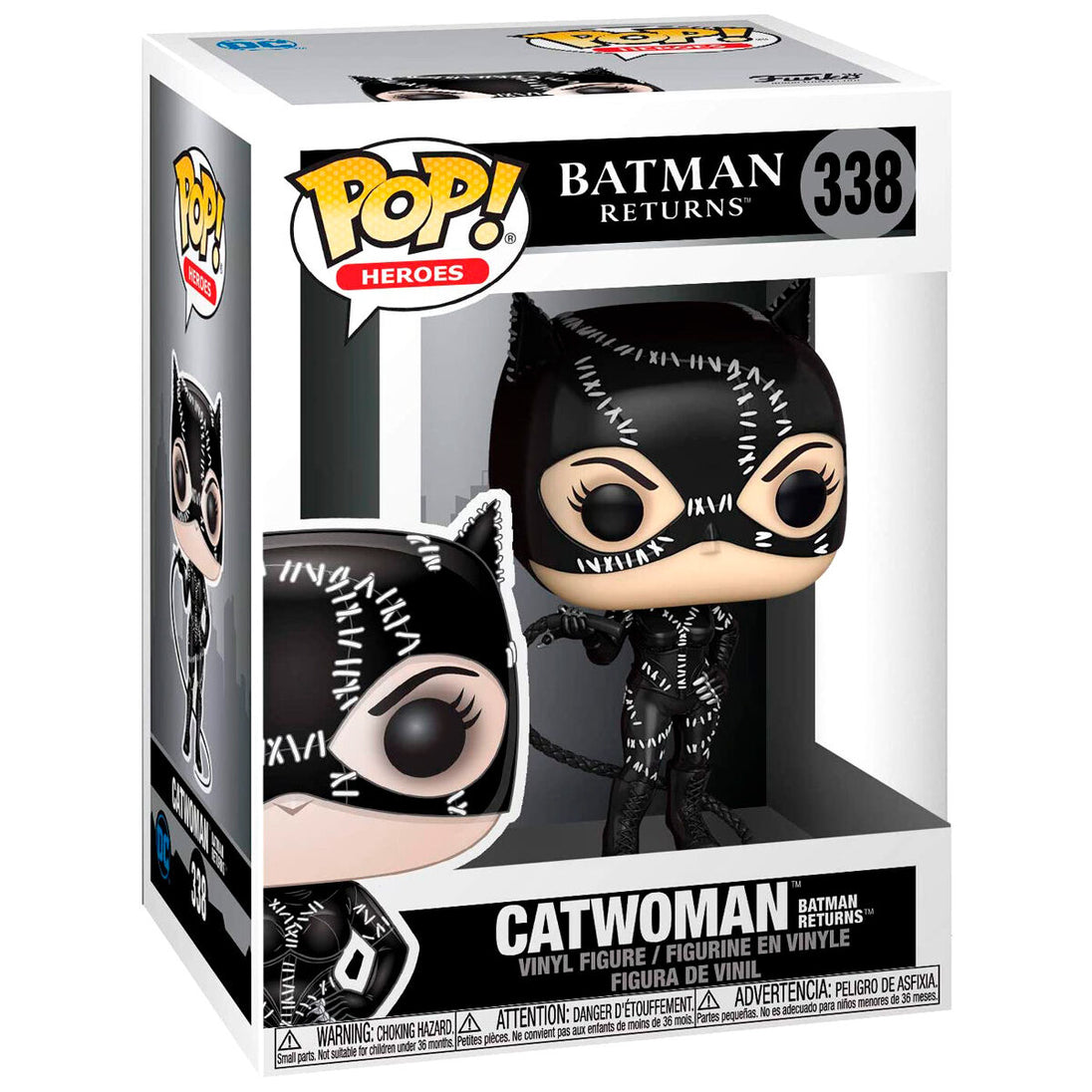 Boîte collector Funko POP avec figurine Catwoman de Batman Returns visible à travers la fenêtre