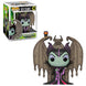 Figurine POP FUNKO de Maléfique de Disney assise sur son trône noir détaillé, vue de face.
