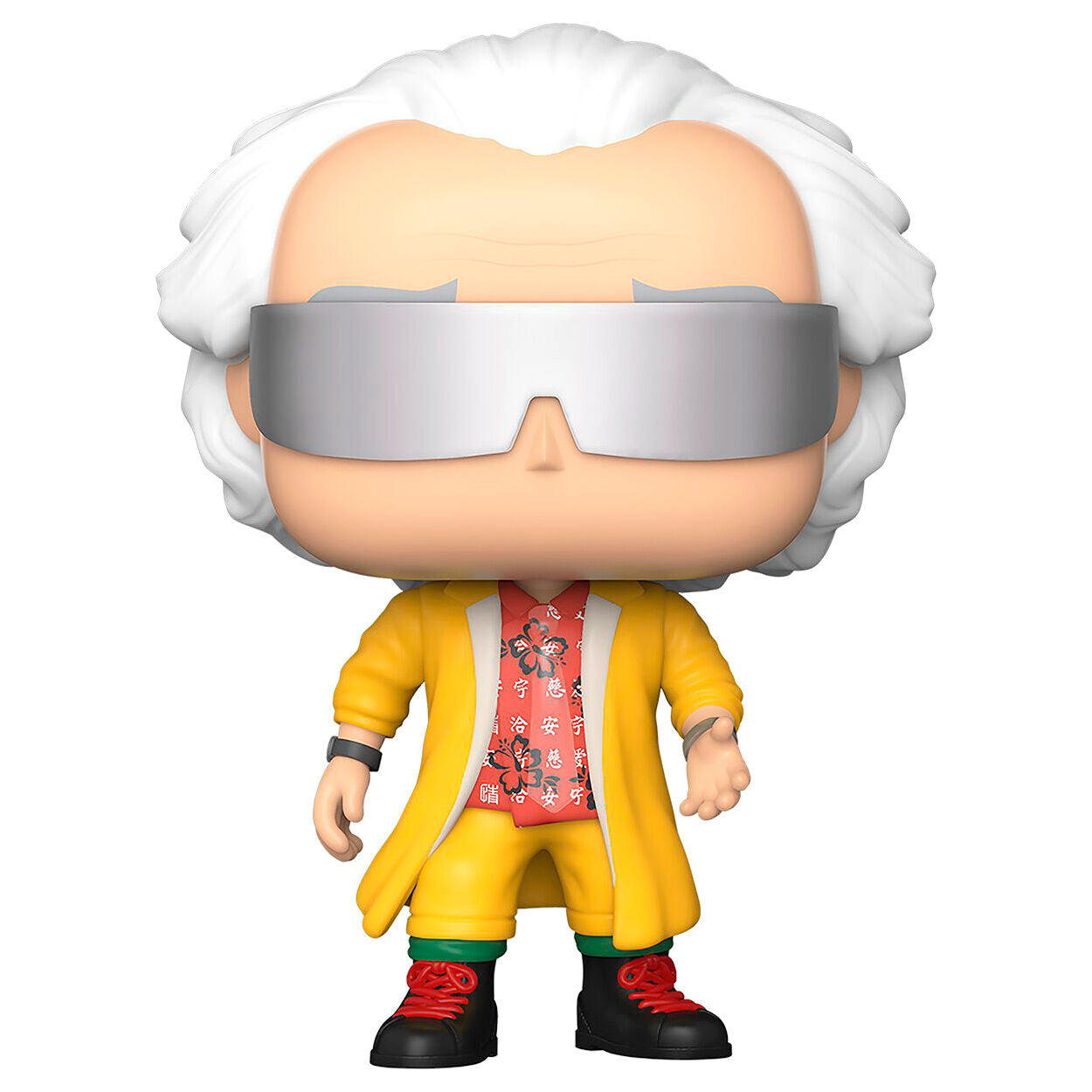 Profil gauche de la figurine Funko POP Doc 2015 avec détails du visage et costume inspiré du film Retour vers le Futur