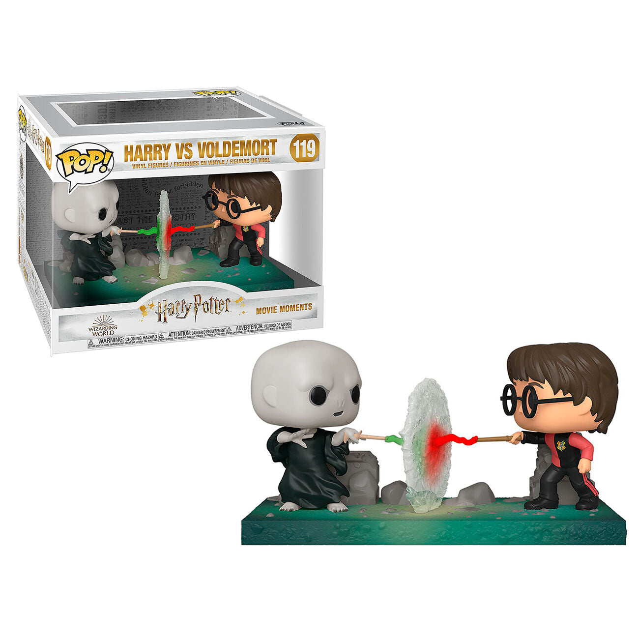 Boîte d'emballage originale de la figurine POP Harry Potter vs Voldemort, édition FUNKO Movie Moments