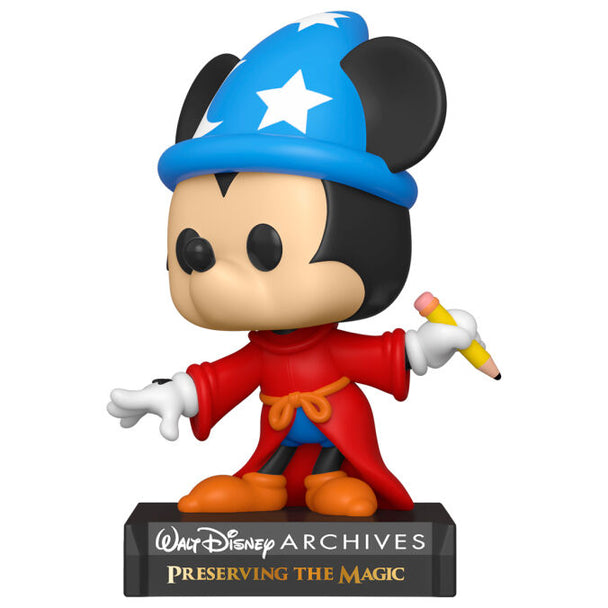 Détail de la figurine Funko POP Mickey Sorcier montrant le costume bleu et les étoiles dorées