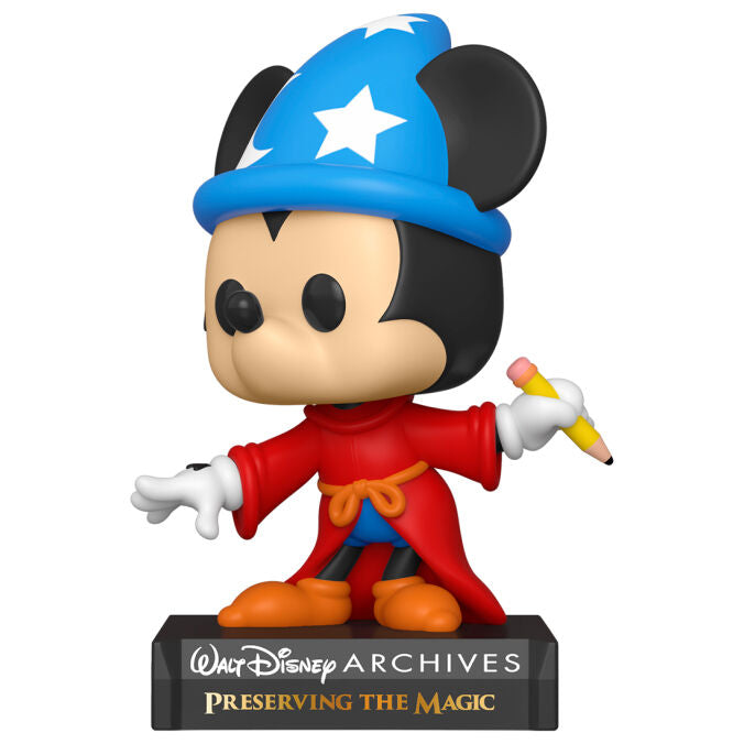 Détail de la figurine Funko POP Mickey Sorcier montrant le costume bleu et les étoiles dorées