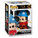 Vue latérale de la figurine Funko POP Mickey Sorcier dans sa boîte collector 50e anniversaire