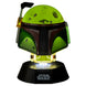Gros plan sur le design détaillé de la lampe iconique Bobba Fett PALADONE