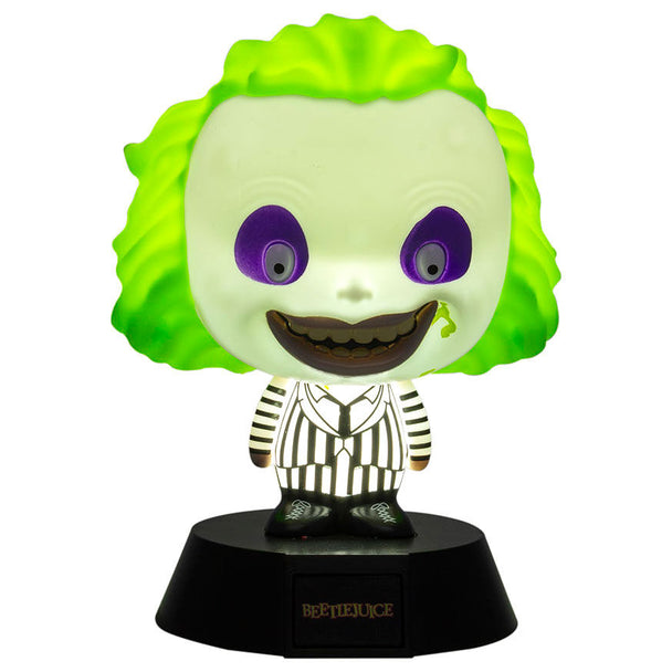 Détail de la lampe Beetlejuice de 10cm montrant le design coloré et original