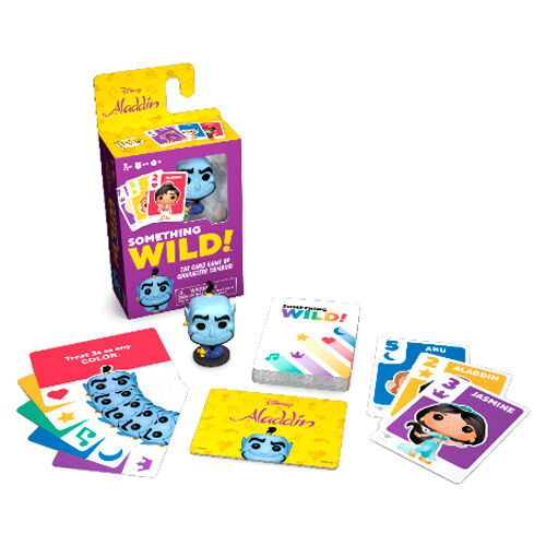Boîte du jeu de cartes Something Wild Disney Aladdin avec illustrations colorées et logos FUNKO.