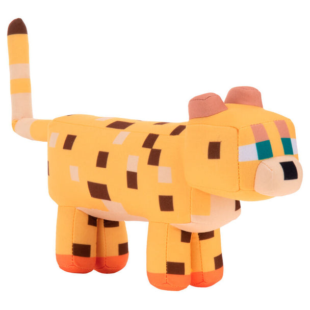 Peluche Minecraft Ocelot 31 cm PLAY BY PLAY en tissu doux avec détails fidèles au personnage du jeu vidéo.