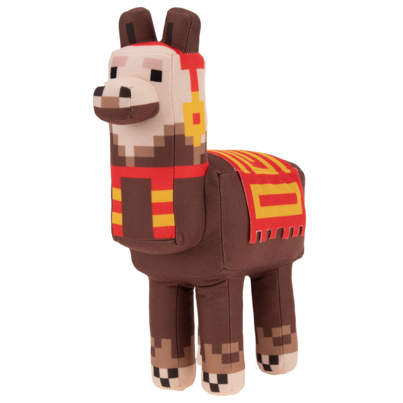 Peluche Minecraft Lama PLAY BY PLAY de 30cm, douce et colorée, vue de face sur fond blanc.