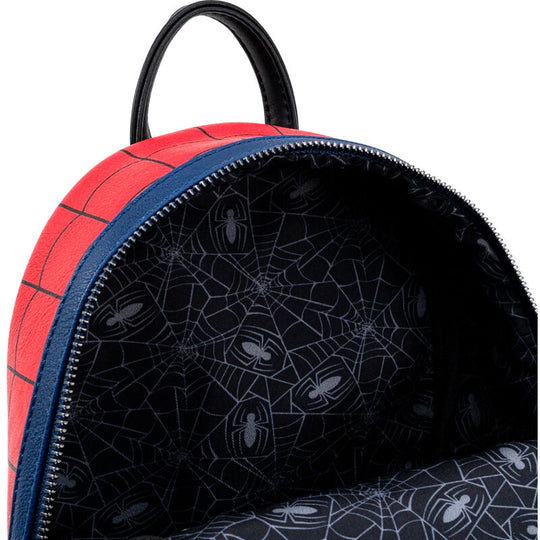 Sac à dos Loungefly Marvel Spiderman vue avant avec design coloré et logo officiel