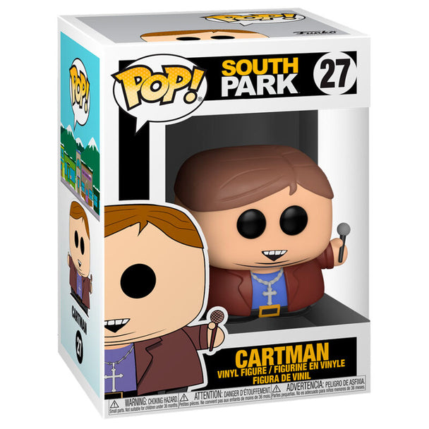 Vue rapprochée de la figurine Cartman Faith +1 de South Park par Funko POP montrant les détails du visage et des vêtements