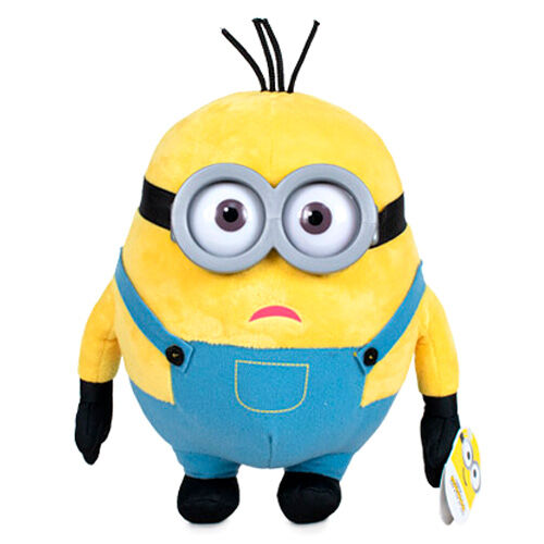 Peluche Minions Otto PLAY BY PLAY de 30 cm vue de face avec ses grands yeux et son sourire emblématique