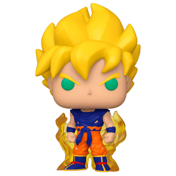 Figurine Funko POP Dragon Ball Z Goku Super Saiyan de 9 cm dans sa boîte vitrine transparente, vue de face