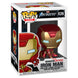 Vue rapprochée de la figurine Iron Man Stark Tech Suit Funko POP montrant les détails du costume et des couleurs vives