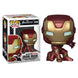 Figurine Funko POP Iron Man Stark Tech Suit de 9 cm dans sa boîte vitrine sous un angle frontal net