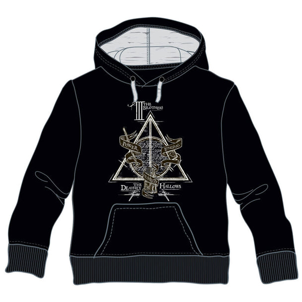 Sweat à capuche Harry Potter Reliques de la Mort en coton doux avec logo officiel Warner Bros. Discovery