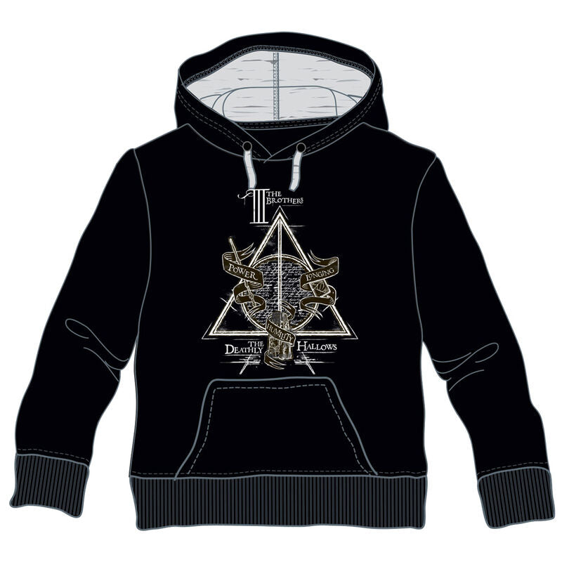 Sweat à capuche Harry Potter Reliques de la Mort en coton doux avec logo officiel Warner Bros. Discovery