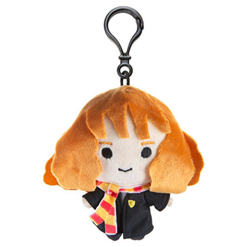Porte-clés peluche Hermione Granger Harry Potter en velboa doux de 12 cm, vue de face avec détails soignés.