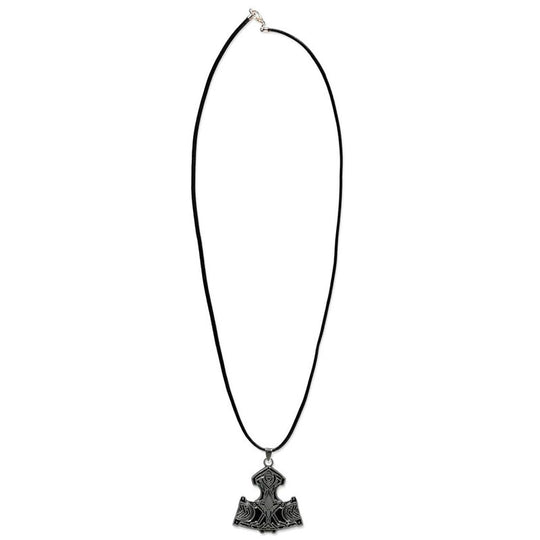 Collier marteau viking Assassin's Creed Valhalla par DIFUZED, bijou en métal avec pendentif marteau détaillé sur fond blanc.