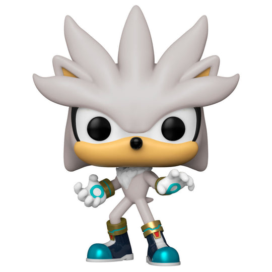 Figurine Funko POP Sonic 30e Anniversaire Silver the Hedgehog en vinyle de 9cm dans sa boîte vitrine transparente