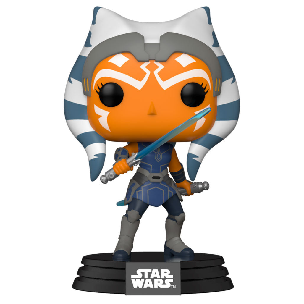Boîte vitrine de la figurine Funko POP Ahsoka Star Wars Clone Wars montrant le design coloré et le logo officiel Funko