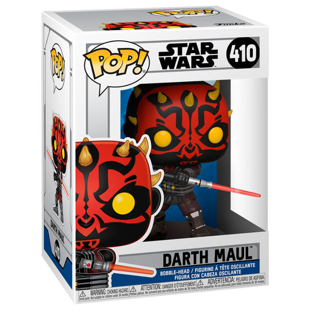 Boîte vitrine transparente contenant la figurine Funko POP Star Wars Darth Maul de 9 cm