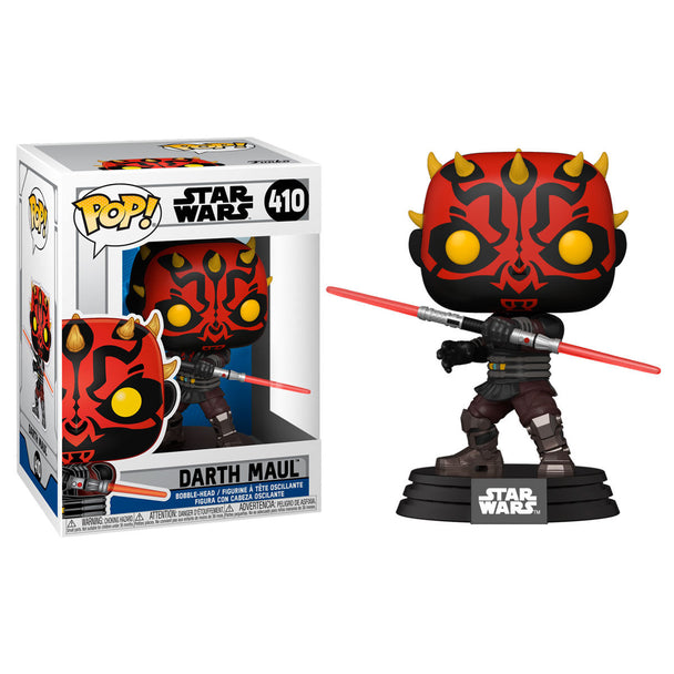 Figurine Funko POP Darth Maul de Star Wars en vinyle rouge et noir avec double sabre laser