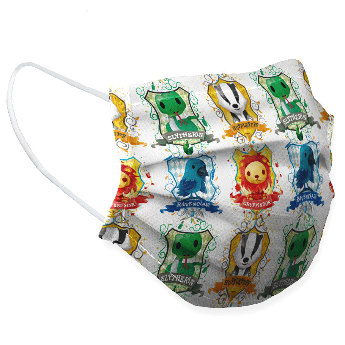 Les quatre designs variés des masques Harry Potter pour enfants en présentation